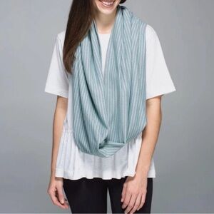 Lululemon Striped Vinyasa Rulu Scarf Wrap Mint Gray